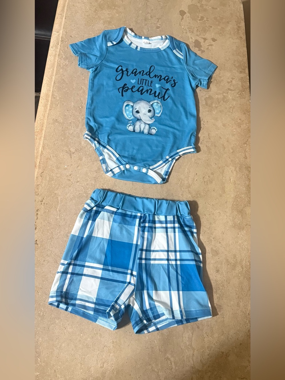 Baby’s Elephant Onesie and Shorts Set Size (6-9M)